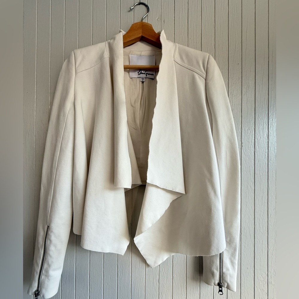 Chris Gramer Cropped Knit Biker Jacket
